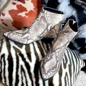 Qupid snakeskin booties